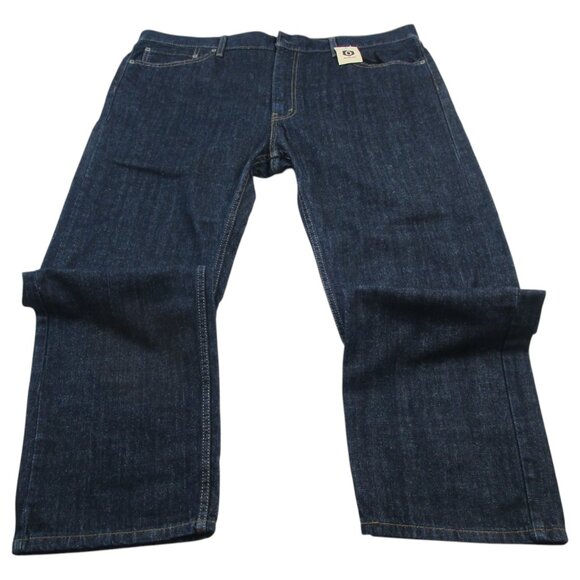 Levi's 505 Jeans Men Size 42x32 Blue Dark Wash Red Tape Regular Fit Straight Leg - Picture 1 of 9
